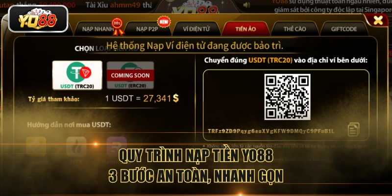 Bí Kíp Nạp Tiền YO88 Siêu Tốc Qua 5 Phương Thức Giao Dịch